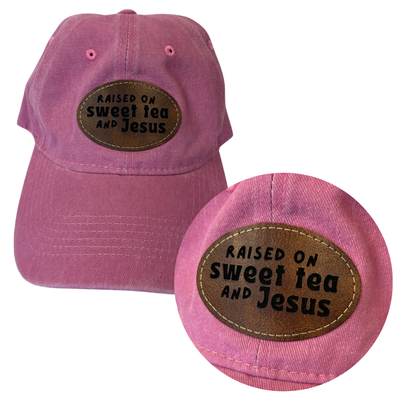 Sweet Tea and Jesus - Engraved Leatherette Hat