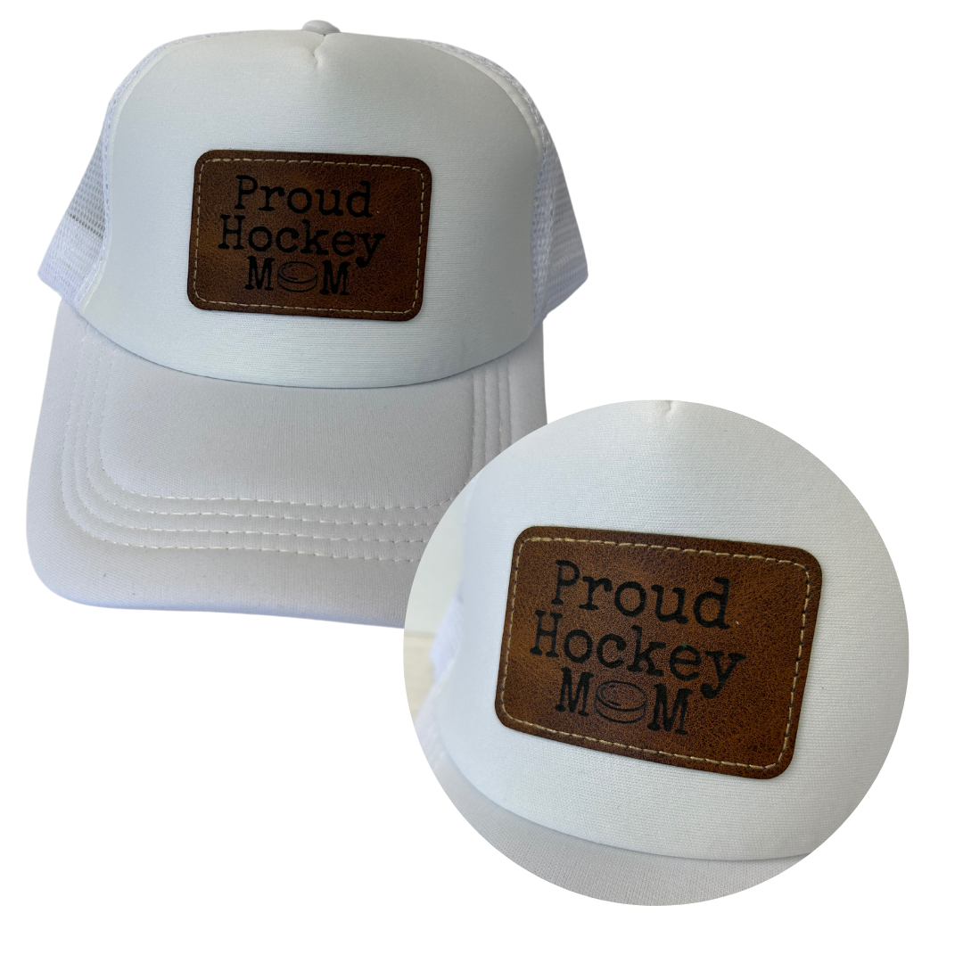 Hockey Mom - Engraved Leatherette Hat