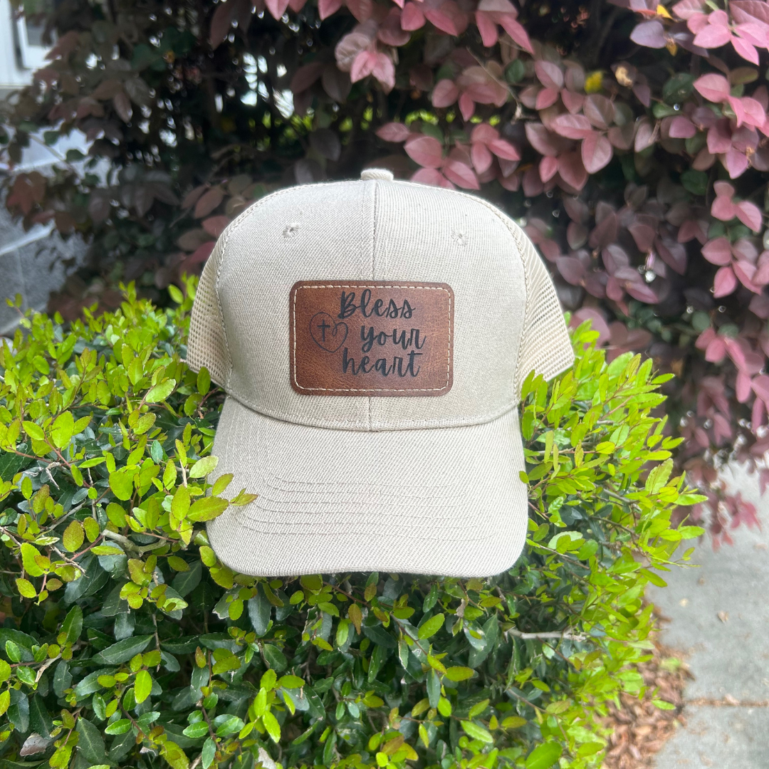 Bless Your Heart - Engraved Leatherette Hat