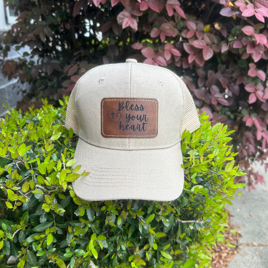 Bless Your Heart - Engraved Leatherette Hat