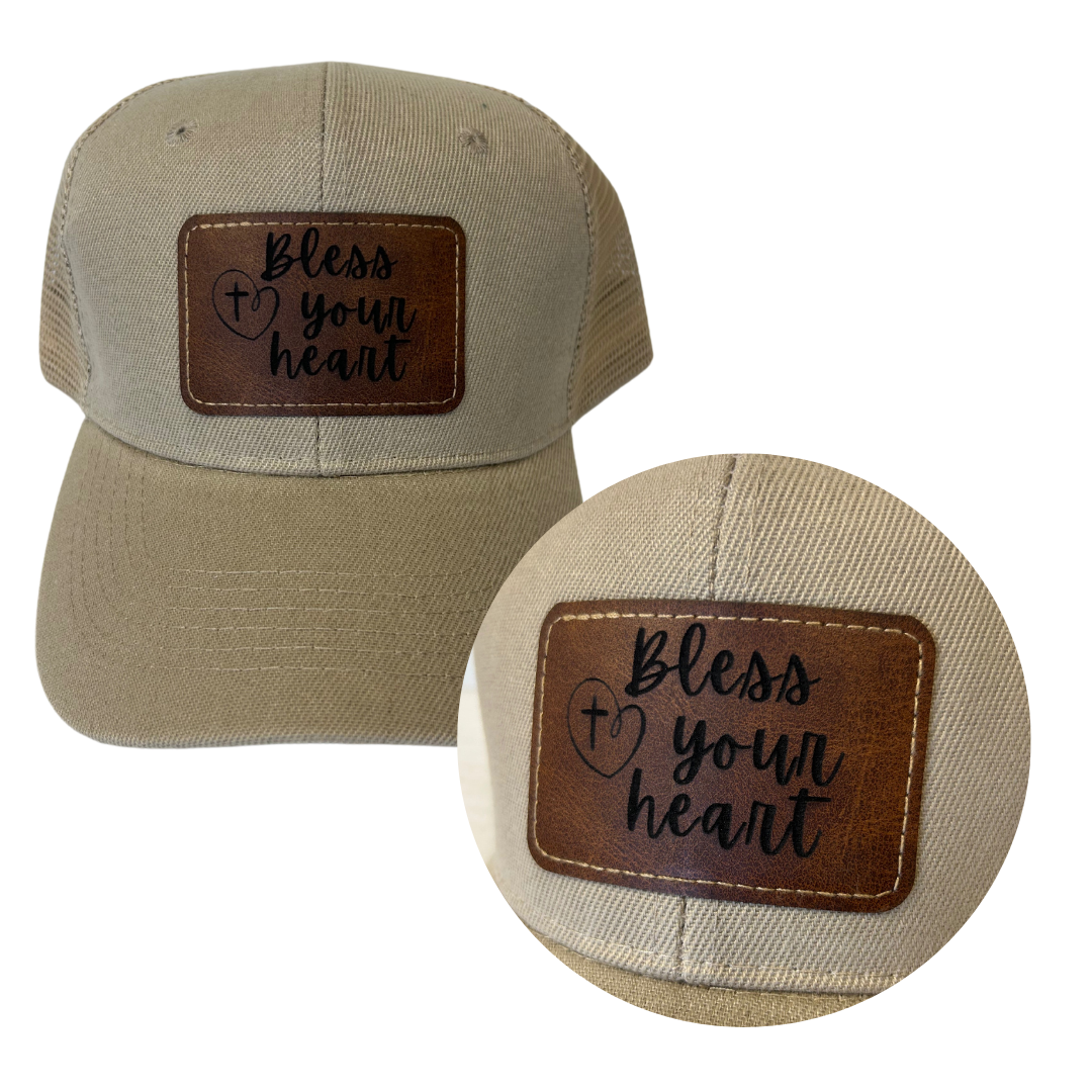 Bless Your Heart - Engraved Leatherette Hat