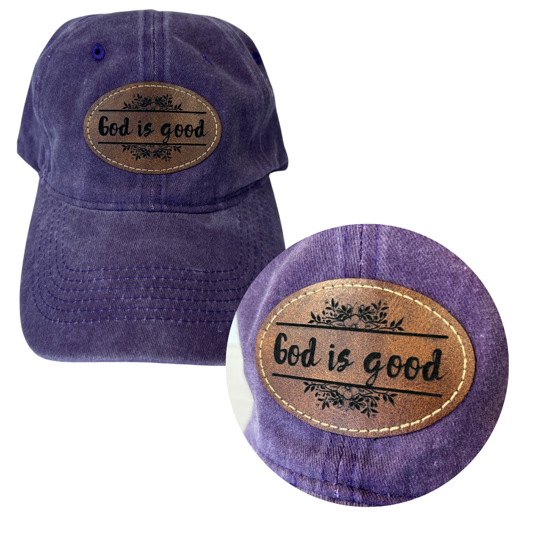 God Is Good - Engraved Leatherette Hat