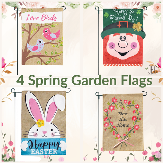 SAVE 21% - Spring Garden Flags Set  2-Sided Garden Flag 12.5x18"