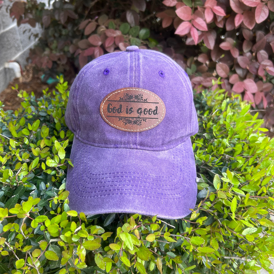 God Is Good - Engraved Leatherette Hat