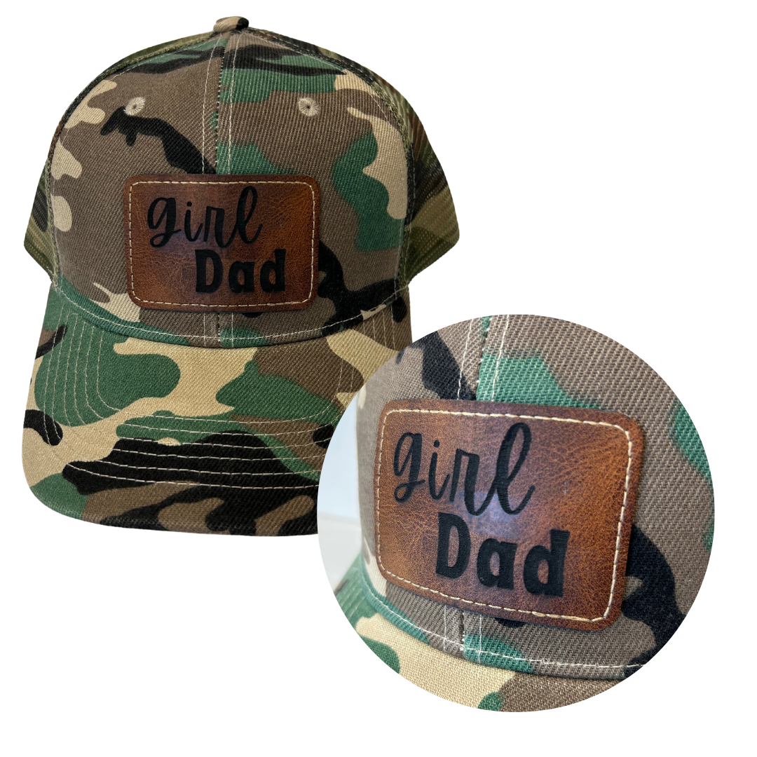Girl Dad - Engraved Leatherette Hat