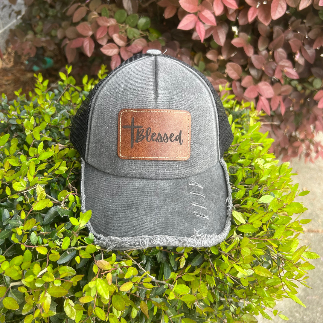 Blessed - Engraved Leatherette Hat