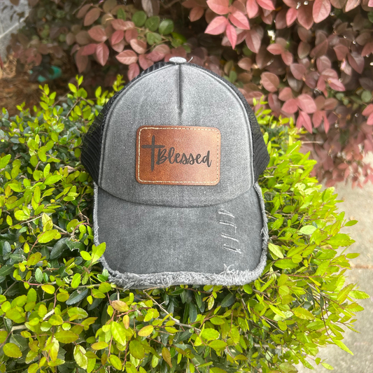 Blessed - Engraved Leatherette Hat