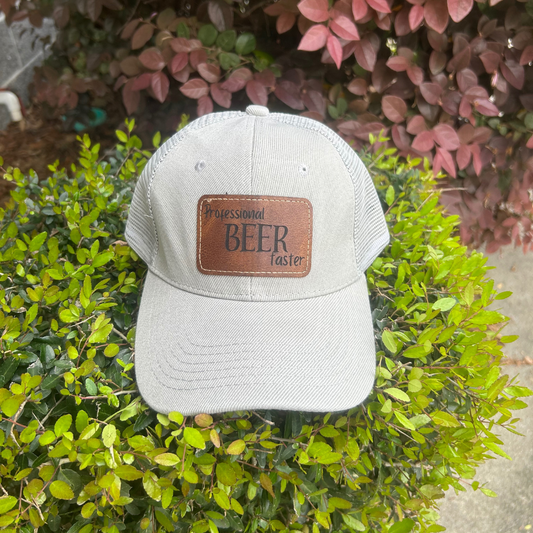Professional Beer Taster - Engraved Leatherette Hat