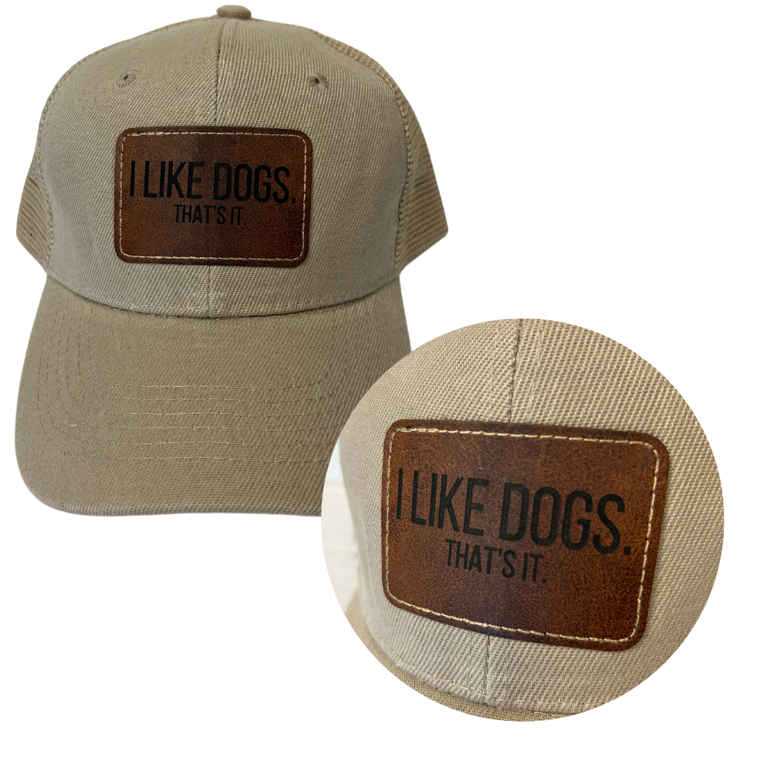 I Like Dogs - Engraved Leatherette Hat