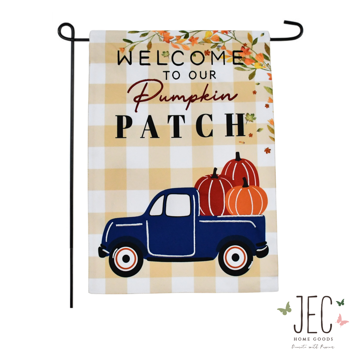 Pumpkin Patch Truck 2-Sided Garden Flag 12.5x18"