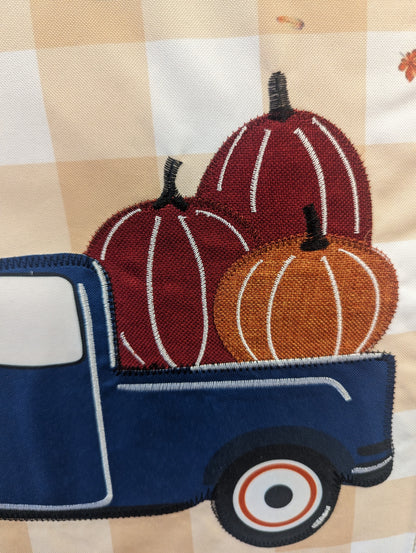 Pumpkin Patch Truck 2-Sided Garden Flag 12.5x18"