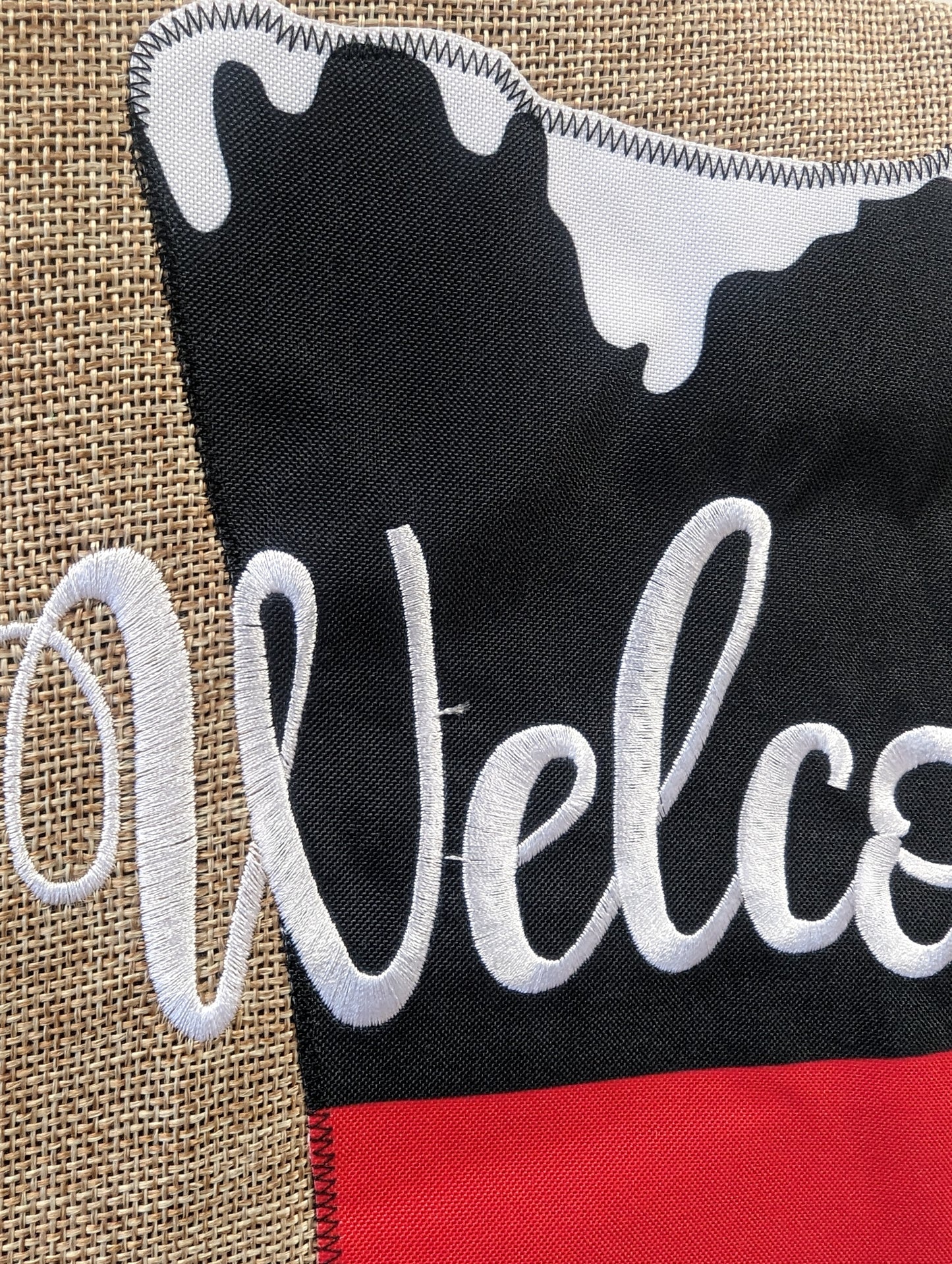 Snowman Top Hat Welcome Burlap 2-Sided Garden Flag 12.5x18"