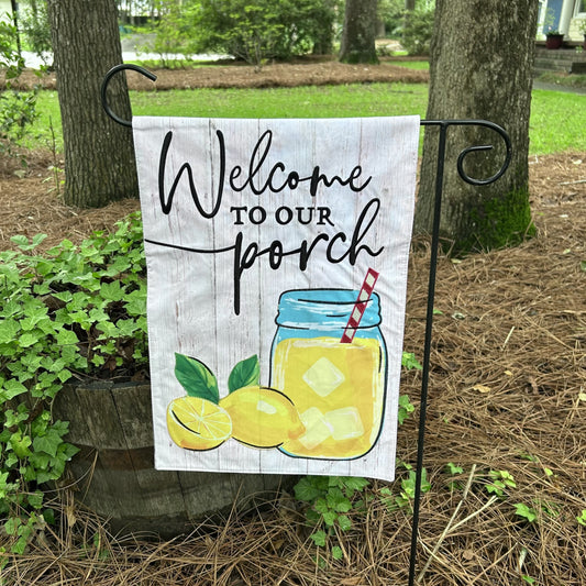 Welcome Porch Mason Jar 2-Sided Garden Flag 12.5x18"