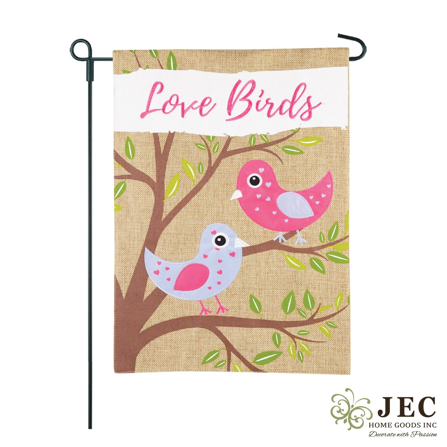 Spring Birds Burlap 2-Sided Garden Flag 12.5x18"