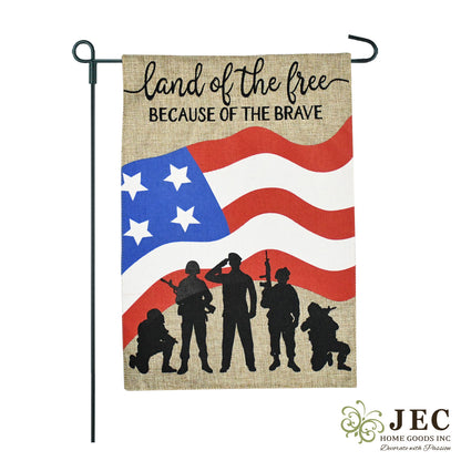 American Heroes Burlap 2-Sided Garden Flag 12.5x18"
