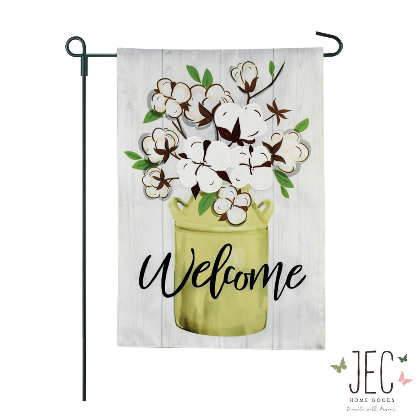 Cotton Milk Jar 2-Sided Garden Flag 12.5x18"