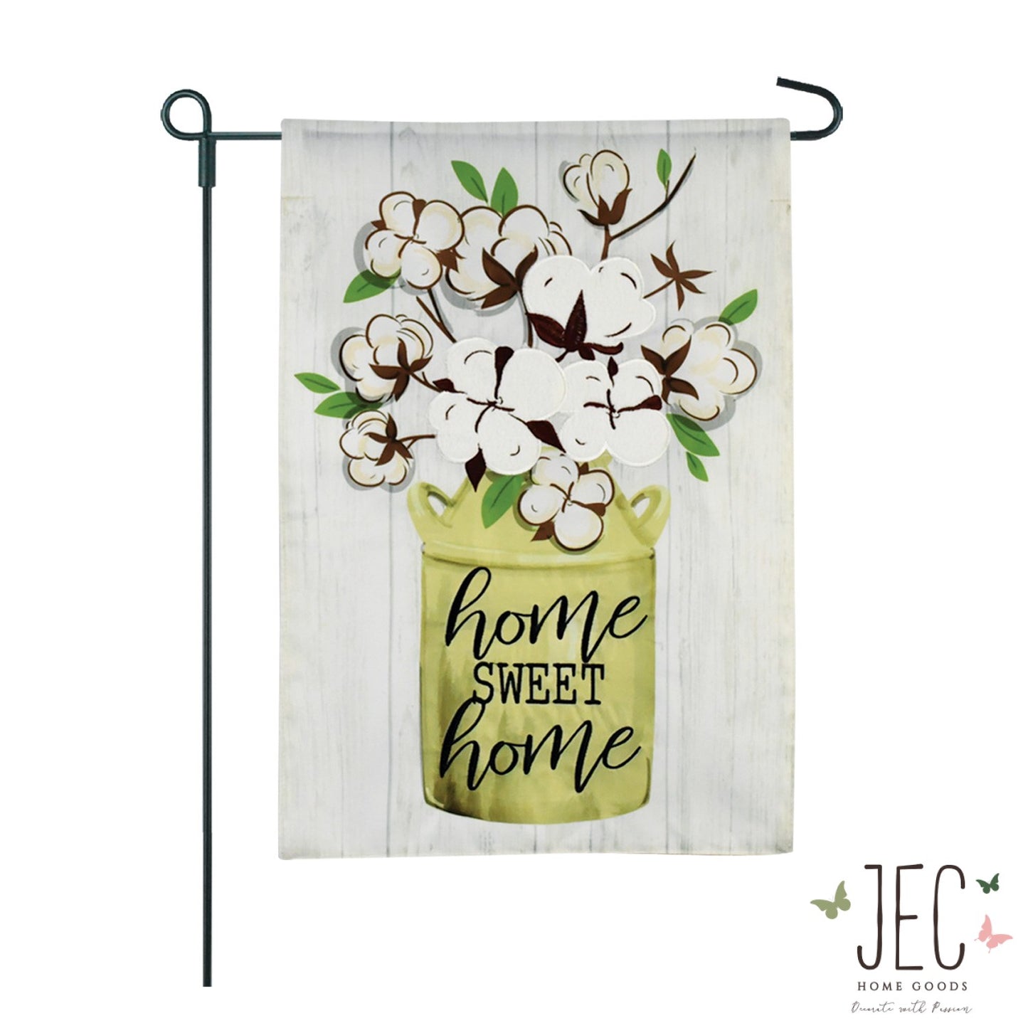 Cotton Milk Jar 2-Sided Garden Flag 12.5x18"