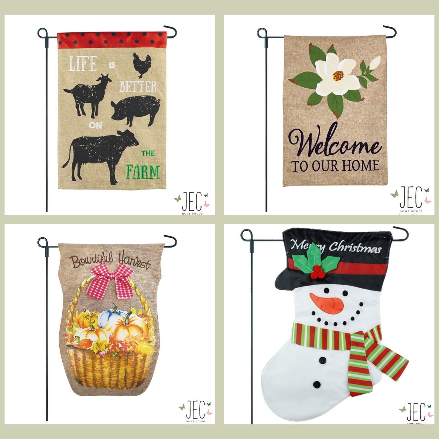 SAVE 27% - Country Life 2- Sided Garden Flag Bundle
