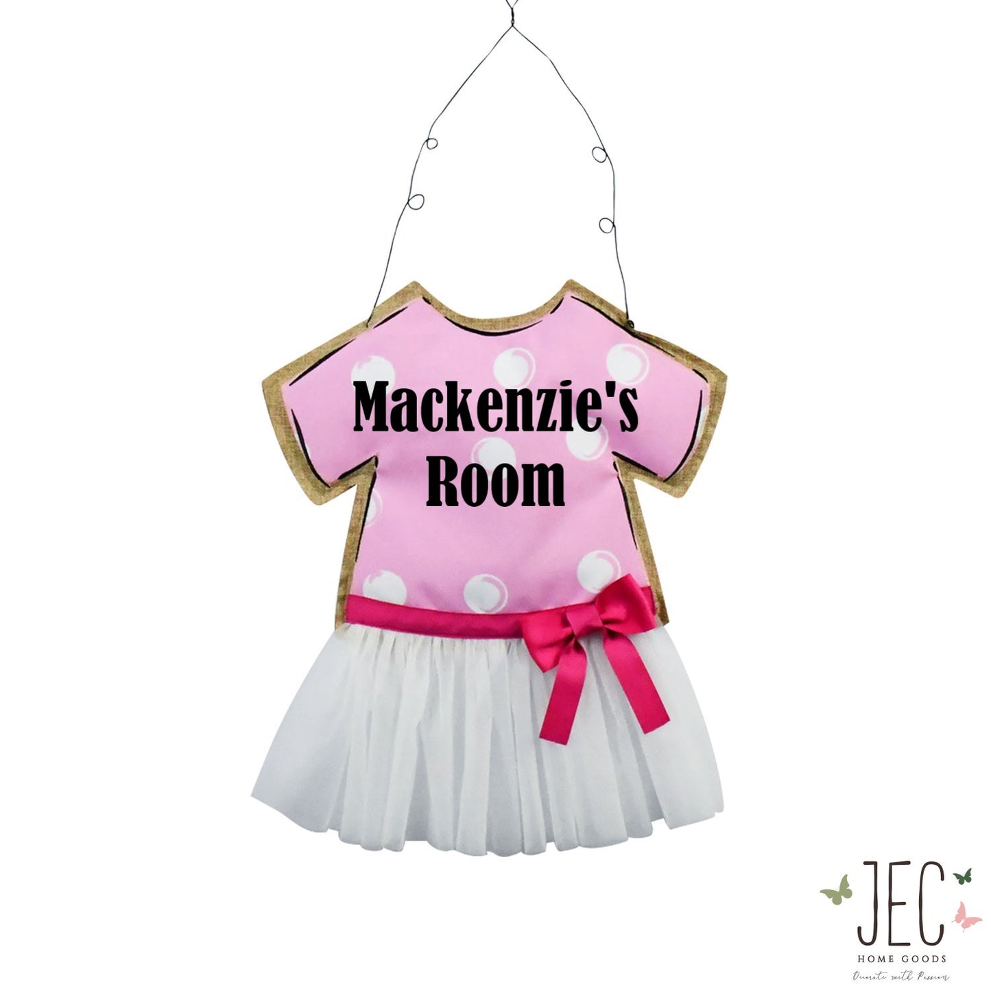 Personalized Girl Onesie Burlap Wall Décor 21"x23"