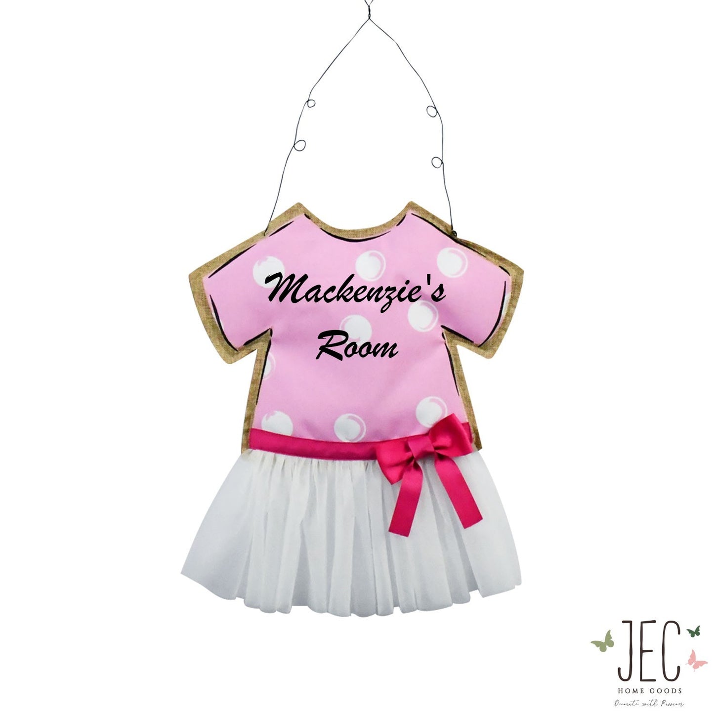 Personalized Girl Onesie Burlap Wall Décor 21"x23"
